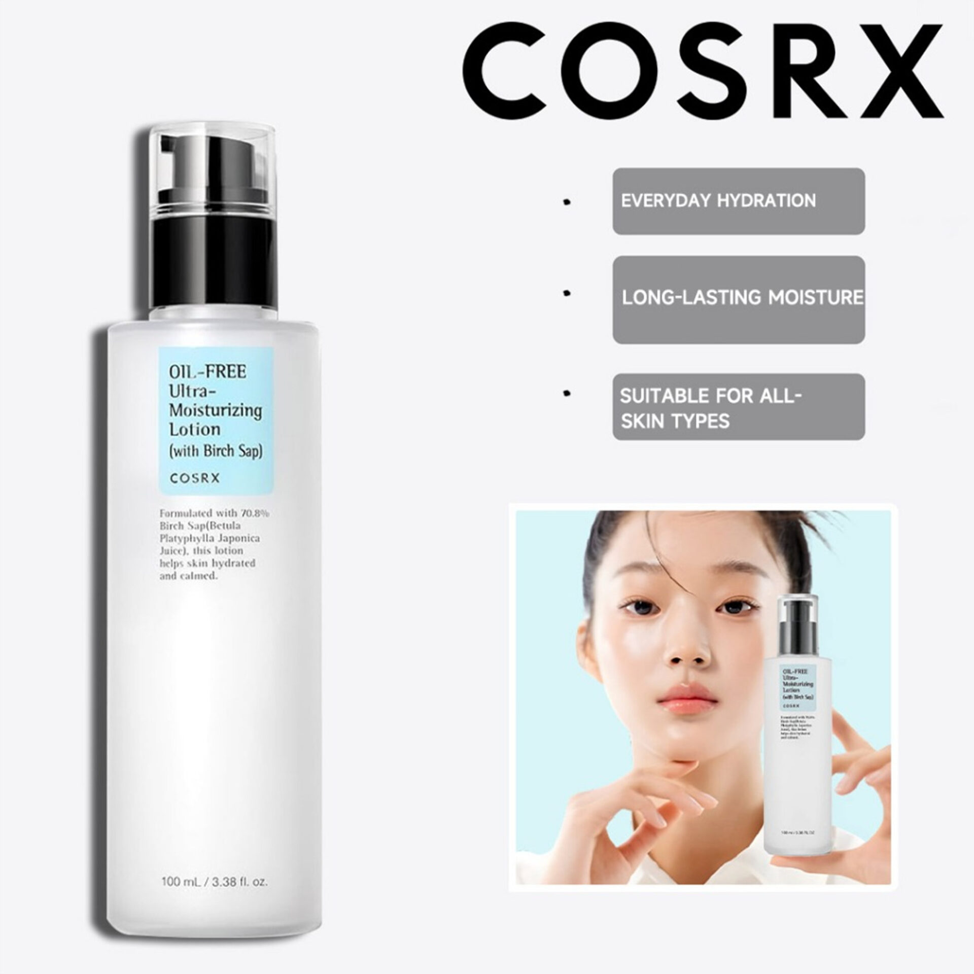 COSRX -Oil-Free Ultra Moisturizing Lotion 100ml - Image 3