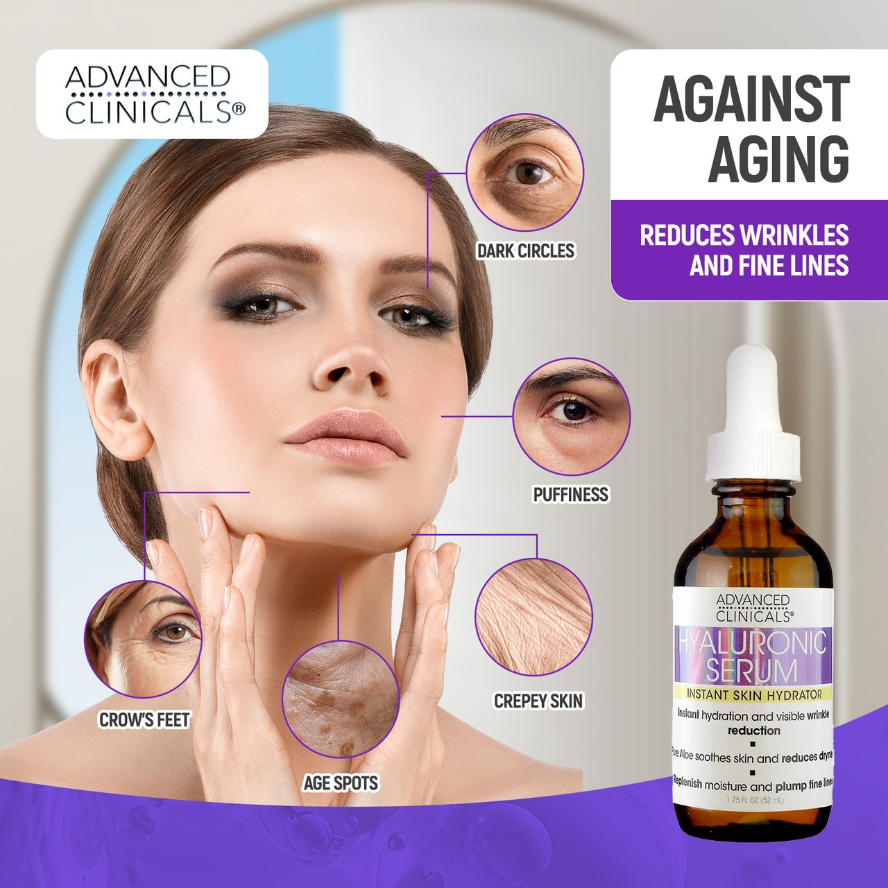Advanced Clinicals Hylauronic Serum 1.75oz - Image 2