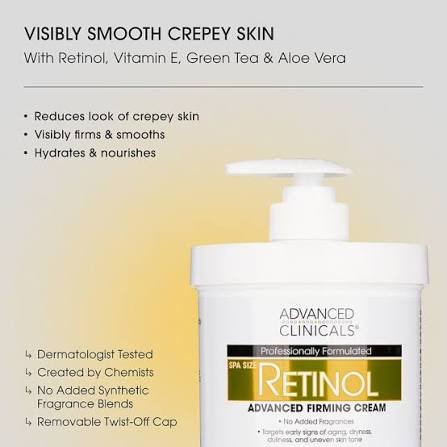 Advanced Clinicals Retinol Firming Cream 454g - Image 3