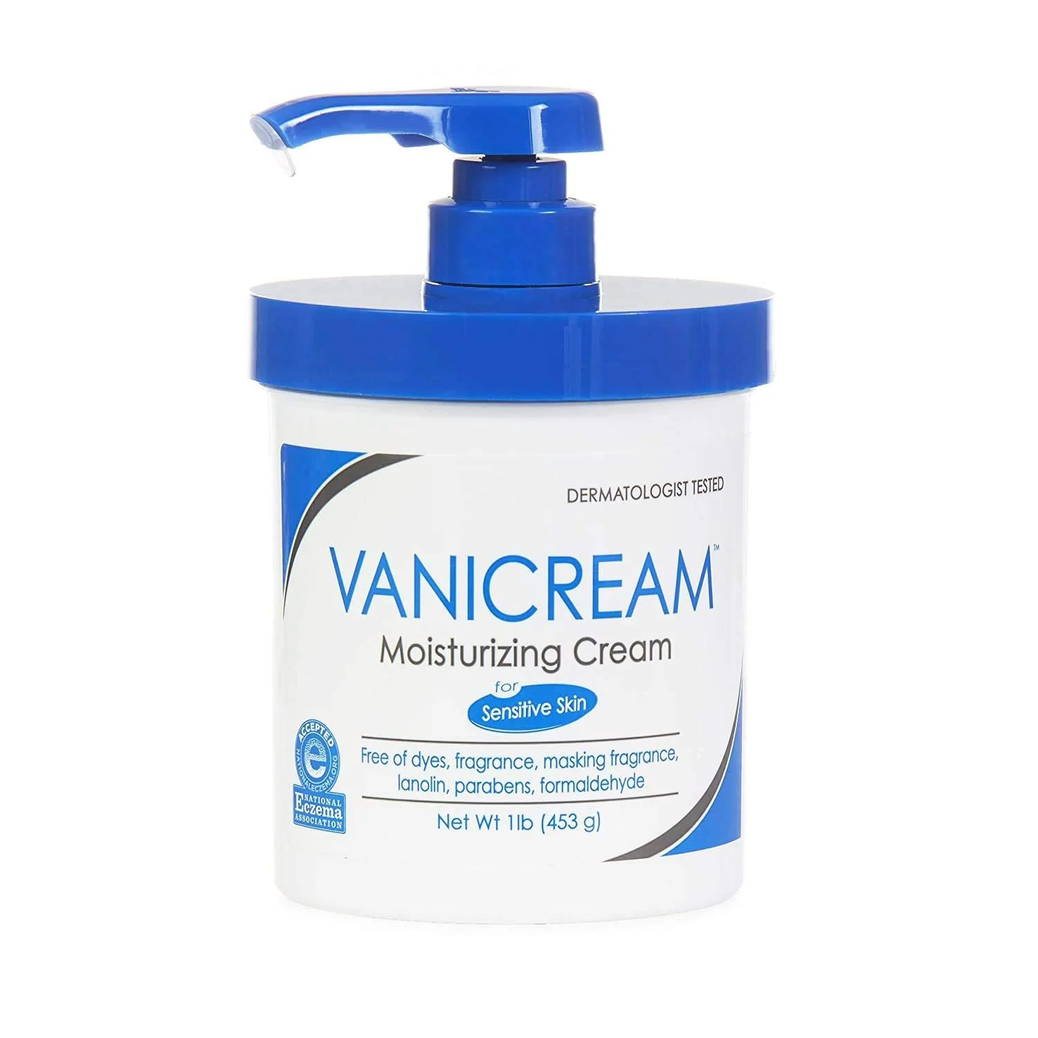 Vanicream Moisturizing Skin Cream with Pump for Sensitive Skin 16 oz
