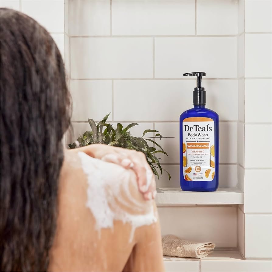 Dr Teal's Body Wash with Pure Epsom Salt, Glow & Radiance with Vitamin C & Citrus Essential Oils, 24oz - Image 3