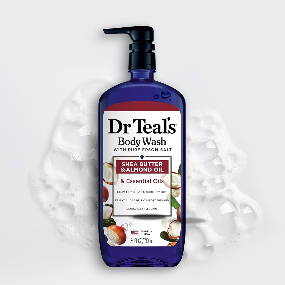 Dr Teal's Body Wash with Pure Epsom Salt, with Shea Butter & Almond Oil, 24 fl oz