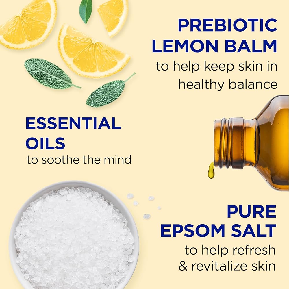 Dr Teal's Body Wash with Pure Epsom Salt, with Prebiotic Lemon Balm & Sage, 24 fl oz - Image 3