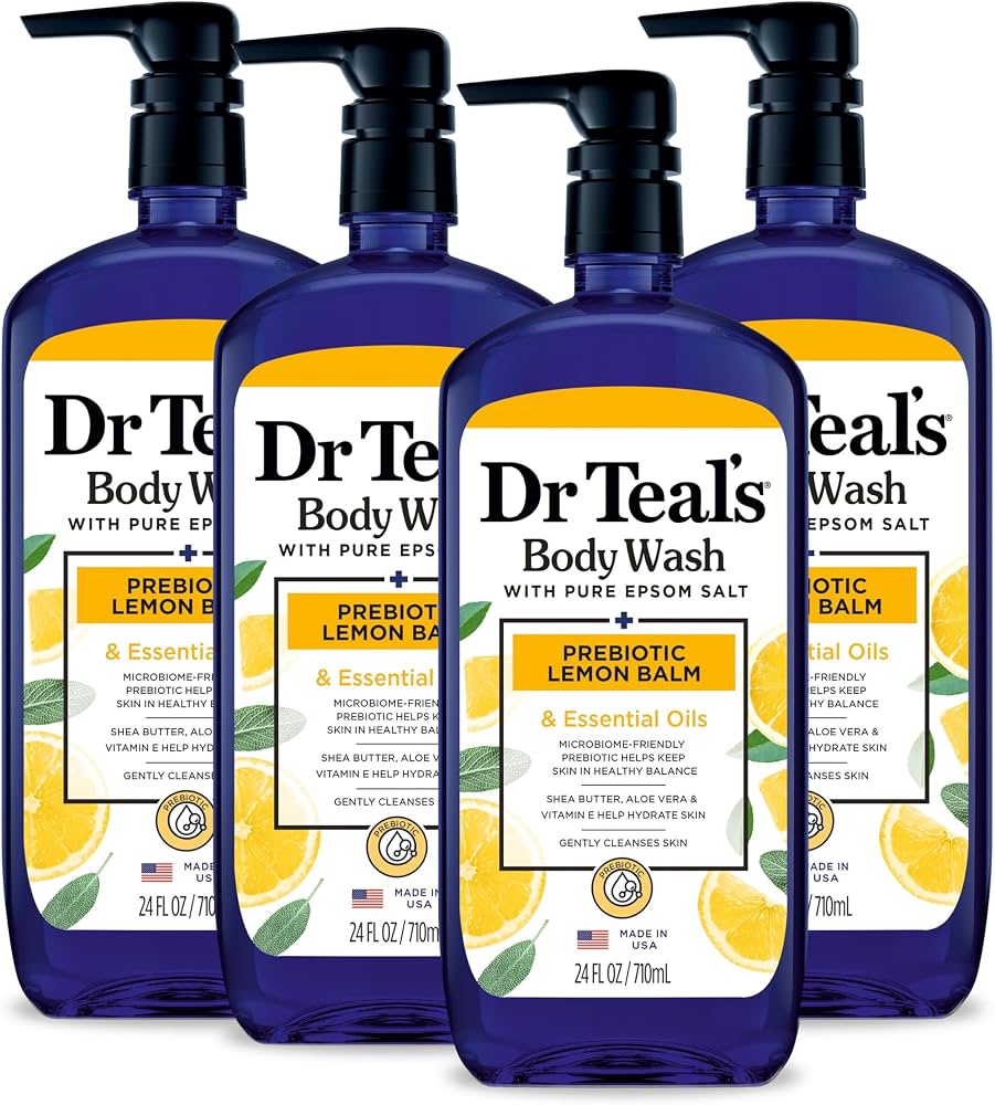 Dr Teal's Body Wash with Pure Epsom Salt, with Prebiotic Lemon Balm & Sage, 24 fl oz - Image 6