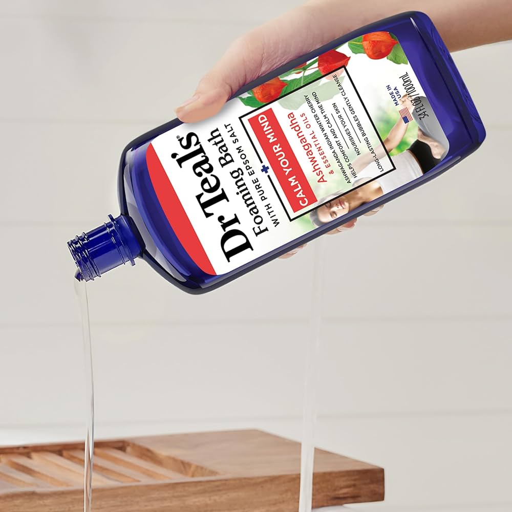 Dr Teal's Foaming Bath with Pure Epsom Salt, Ashwagandha, 34 fl oz (Pack of 4) - Image 2