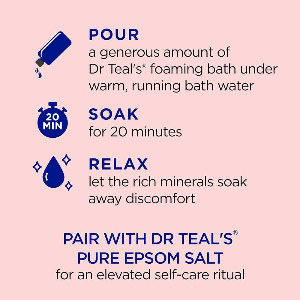 Dr Teal's Foaming Bath with Pure Epsom Salt, Ashwagandha, 34 fl oz (Pack of 4) - Image 5