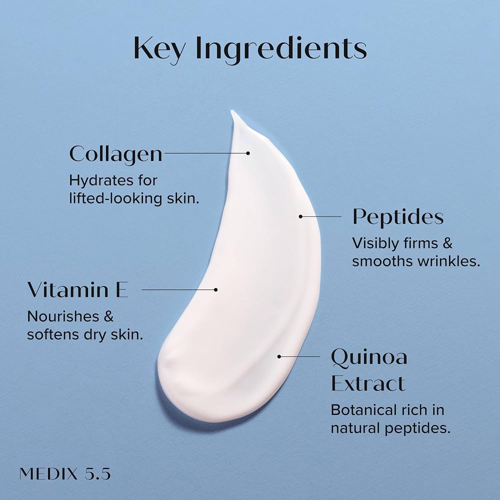 MEDIX 5.5 Collagen Cream Skin Care Face Lotion & Body Lotion For Dry Skin | Anti Aging Collagen Peptides Firming Cream Body Moisturizers Lifts, Firms, & Tightens For Younger Looking Skin - Image 3