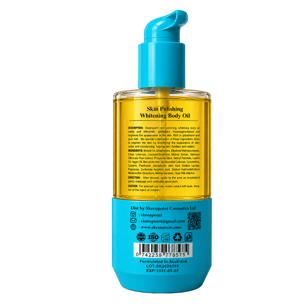 Skin Polishing Whitening Body Oil with Glutathione & Goat Milk - Image 2