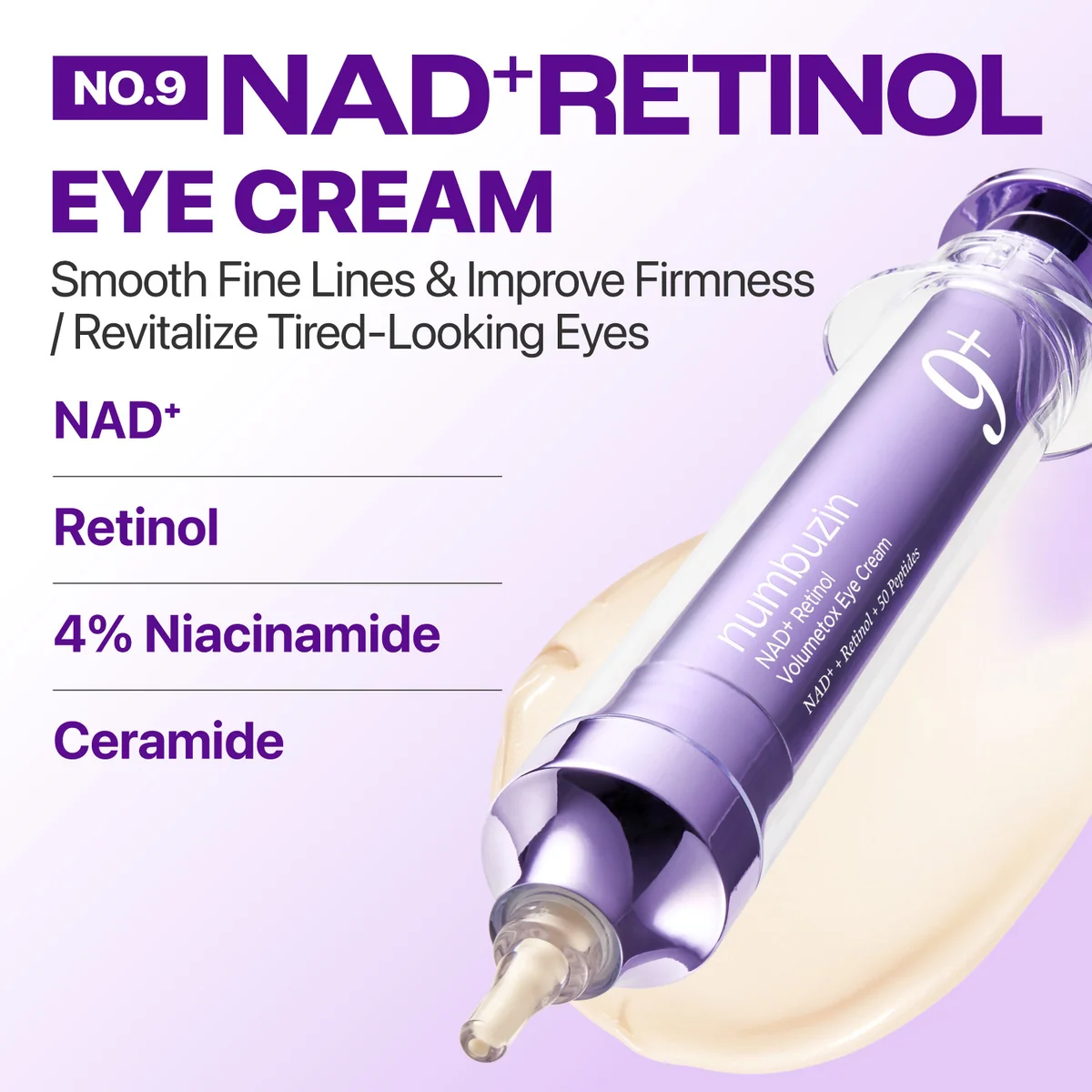 Numbuzin No.9 NAD+ Retinol Volumetox Eye Cream - Image 2